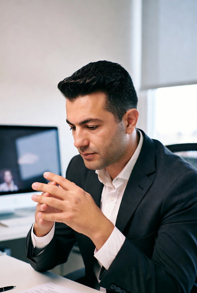 Business owners reviewing insurance and risk strategy